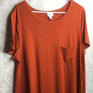 LuLaRoe Rust Colored Solid Carly Swing Dress